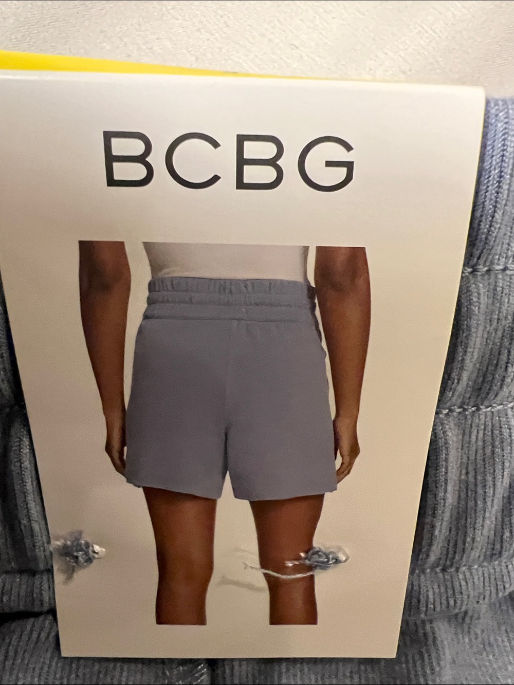 BCBG Slate Blue Elastic-Waist Drawstring Athletic Shorts Size S - Picture 4 of 9